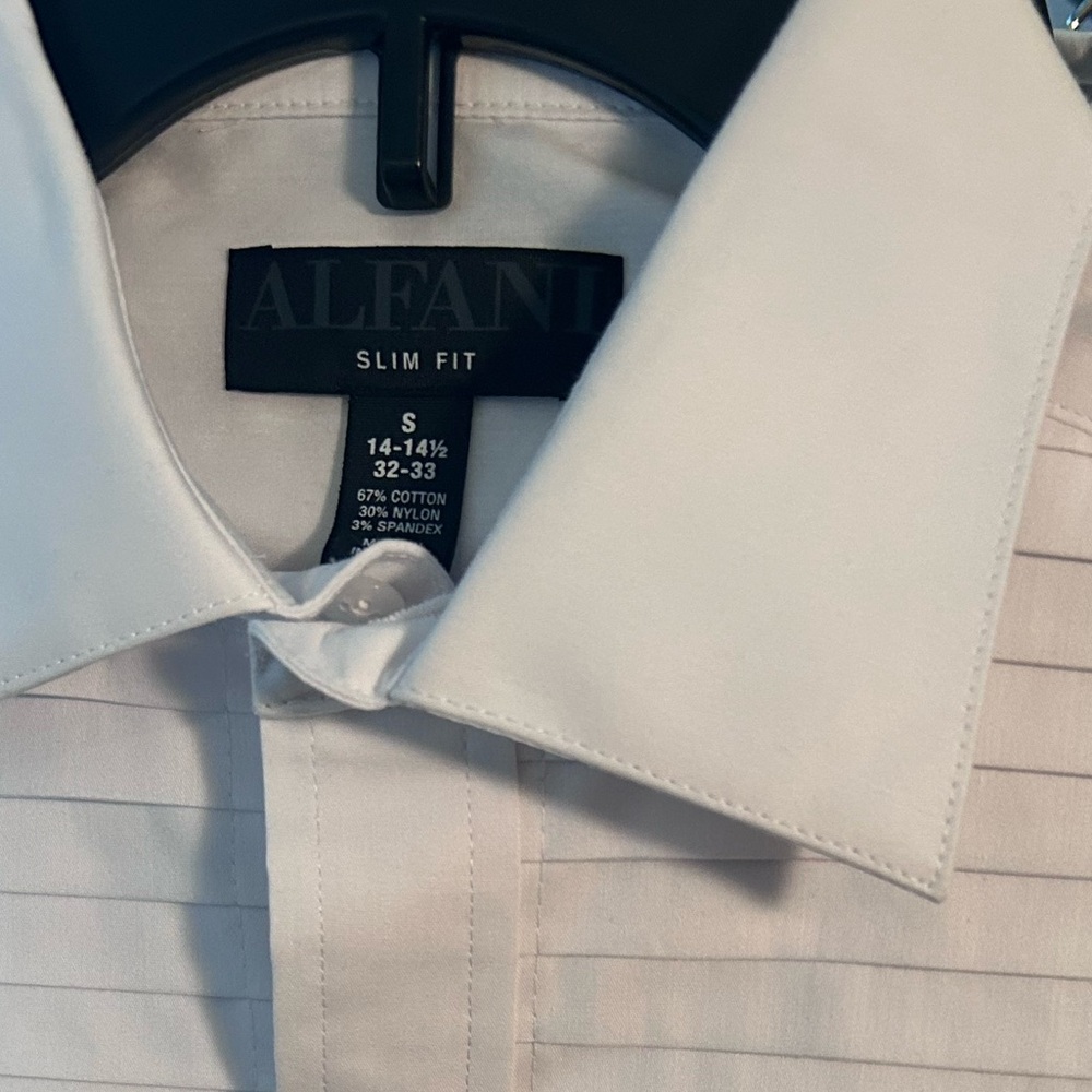 Alfani Men's Slim Fit Horizontal Pleated Panel Formal Shirt NWT - Picture 5 of 6